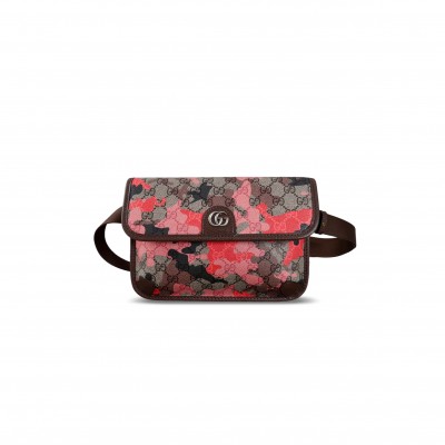 GUCCI OPHIDIA SMALL GG CAMOUFLAGE BELT BAG 752597 (22.9*17*3.6cm)